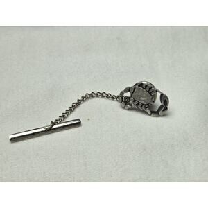 Vintage Sterling Silver Scorpion Tie Tack for Men, Metal, Chain & Bar